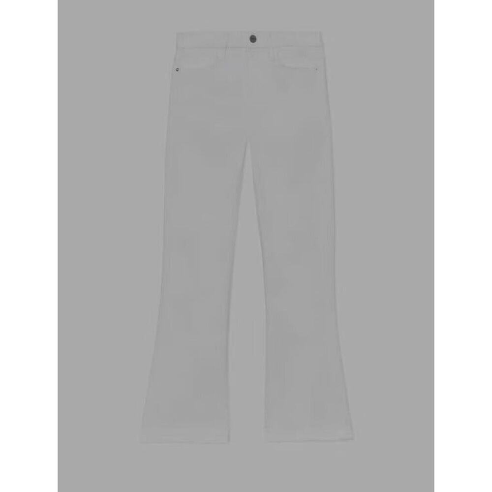 New women's sz 2 Frame Le crop mini boot cut high rise white pants trouser dress - Picture 3 of 8
